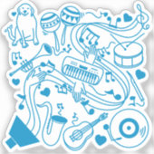 Musik-Hands - ASL-Design Aufkleber (Vorderseite)