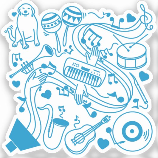 Musik-Hands - ASL-Design Aufkleber (Vorderseite)