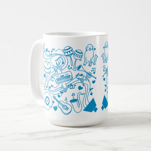 Musik-Hands - ASL-Design Kaffeetasse (Vorderseite Links)