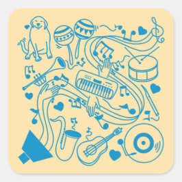 Musik-Hands - ASL-Design Quadratischer Aufkleber