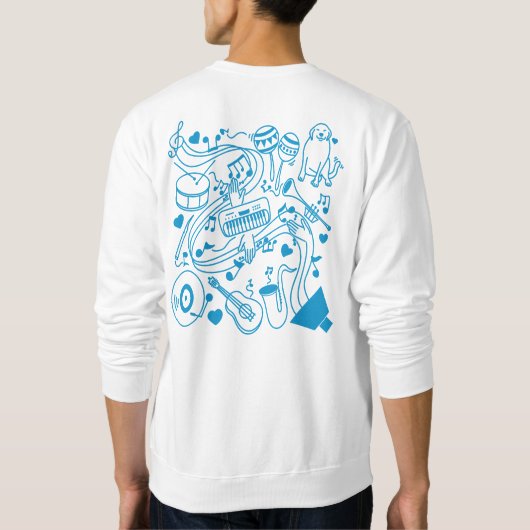 Musik-Hands - ASL-Design Sweatshirt (Rückseite)