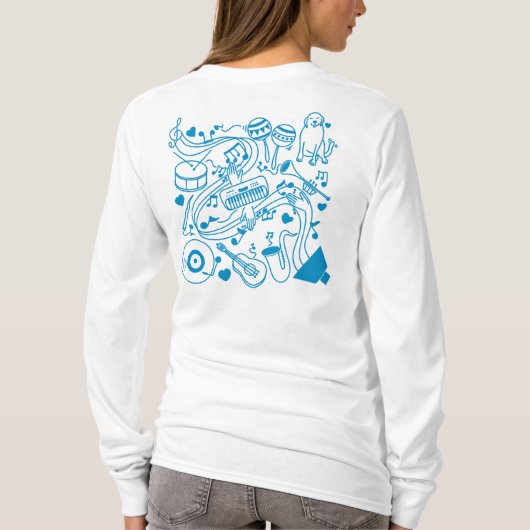 Musik-Hands - ASL-Design T-Shirt (Rückseite)