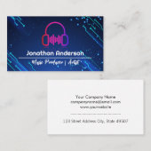 Musik-Headphones | Elektronischer moderner Hinterg Visitenkarte (Vorne/Hinten)