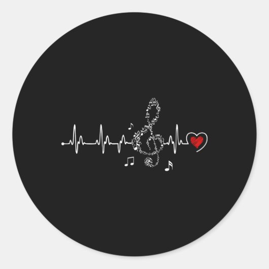Musik-Hebeat Runder Aufkleber (Vorderseite)