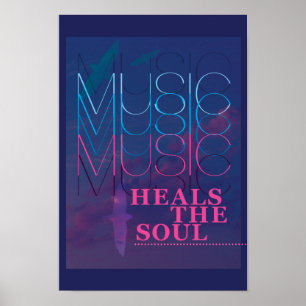 Musik heilt das Soul, inspirational Plakat