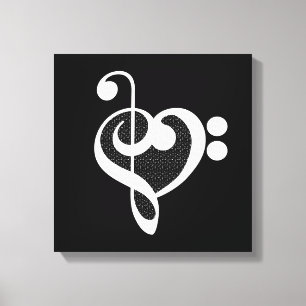 Musik Herz - Ich liebe Musik Leinwanddruck