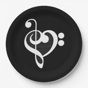 Musik Herz - Ich liebe Musik Pappteller