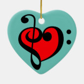 Musik-Herz Keramikornament (Hinten)