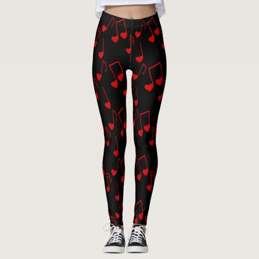 Musik-Herz-Leggings Leggings (Vorderseite)