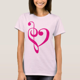 Musik-Herz-Rosa T-Shirt