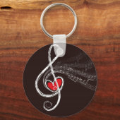 Musik Herz Schlüsselanhänger (Vorderseite)