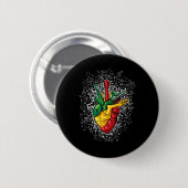 Musik Herz Schwarze Geschichte Monat Farben Männer Button (Vorne & Hinten)