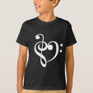 Musik-Herz-Weiß T-Shirt