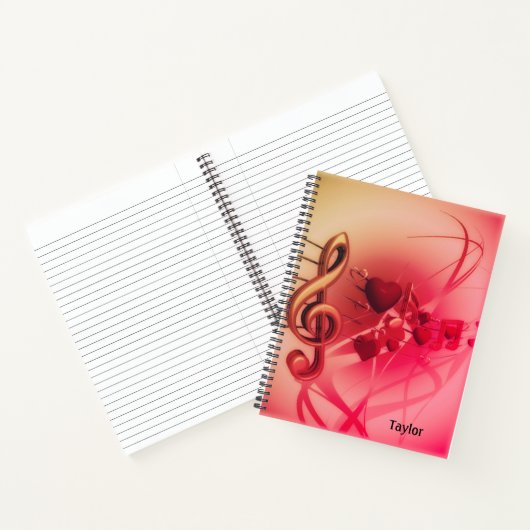 Musik hört benutzerdefinierte schwarze Text Retro Notizblock (Innenseite)