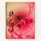 Musik hört benutzerdefinierte schwarze Text Retro  Notizblock (Vorderseite)