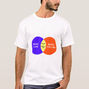 Musik I mag Venn Diagramm T-Shirt