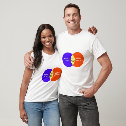 Musik I mag Venn Diagramm T-Shirt (Unisex)