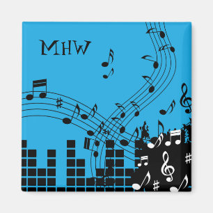 Musik-Illustration - kundenspezifischer Monogramm- Magnet