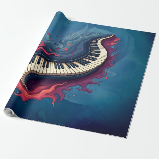 Musik in Bewegung, das gebogene Klavier.  Geschenkpapier (Ungerollt)
