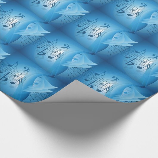 Musik in Blue Geschenkpapier (Ecke)