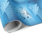 Musik in Blue Geschenkpapier (Rolleneckpunkt)