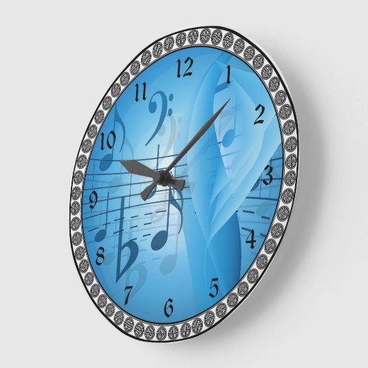 Musik in Blue Große Wanduhr (Winkel)
