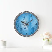 Musik in Blue Große Wanduhr (Zuhause)