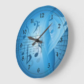 Musik in Blue Große Wanduhr (Winkel)