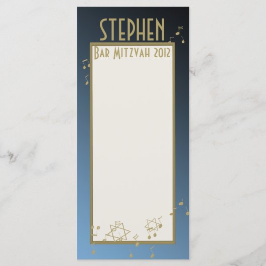 Musik in der Air Bar Mitzvah Programmkarte Programm (Vorderseite)