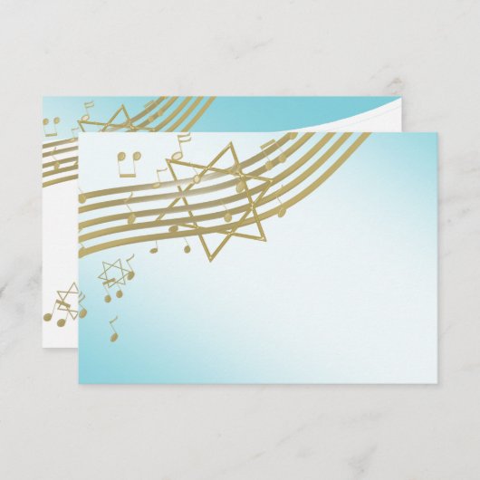 Musik in der Air Bat Mitzvah Reaktion RSVP Karte (Vorne/Hinten)