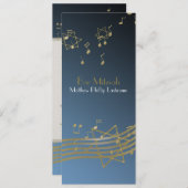 Musik in der Bar Mitzvah 9,25 x 4 Einladung (Vorne/Hinten)
