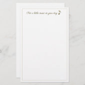 Musik in der Gold-Musiknote Briefpapier (Vorne/Hinten)