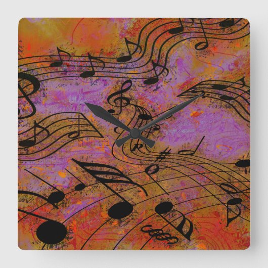 MUSIK IN DER LUFTFAHRT QUADRATISCHE WANDUHR (Vorderseite)