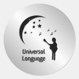 Musik in der Universellen Sprache Runder Aufkleber