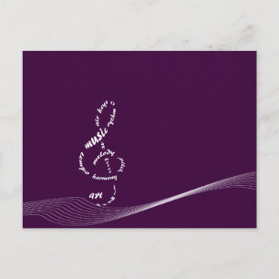 Musik in meinen Ohren - weißer Baumstamm Postkarte