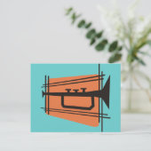 Musik in Messing Postkarte (Stehend Vorderseite)