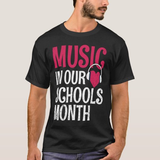Musik in unserem Schulmonat-März-Instrument T-Shirt (Vorderseite)