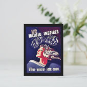 Musik Inspiriere Postkarte (Stehend Vorderseite)