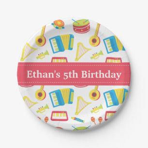 Musik-Instrument-Muster-Kindergeburtstag-Party Pappteller