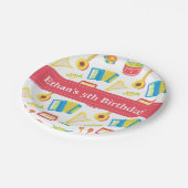 Musik-Instrument-Muster-Kindergeburtstag-Party Pappteller (Schrägansicht)