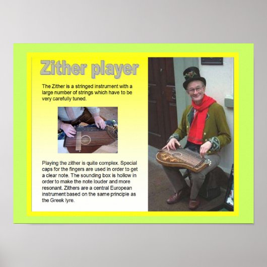 Musik, Instrumente, Zither Player Poster (Vorne)