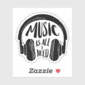 Musik ist alles, was ich brauche aufkleber (Blatt)
