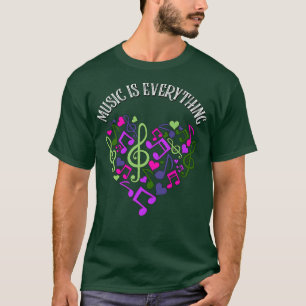 Musik ist alles, was Musikalische Notizen Herz T-Shirt