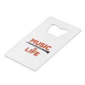 Musik ist das Leben Geldbeutel Flaschenöffner (Vorderseite Schrägansicht)