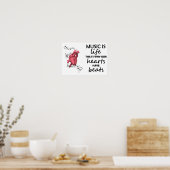 Musik ist das Leben, Herz drucken, Musikangebot, M Poster (Küche)