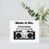 Musik ist das Leben Postkarte (Stehend Vorderseite)