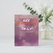 Musik ist der Schlüssel zu einem Soul Postkarte (Stehend Vorderseite)