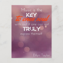 Musik ist der Schlüssel zu einem Soul Postkarte