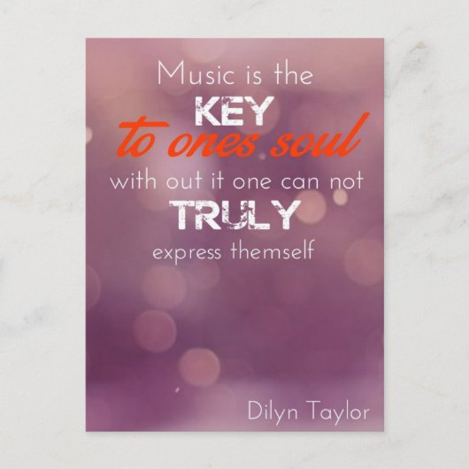 Musik ist der Schlüssel zu einem Soul Postkarte (Vorderseite)
