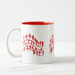 Musik ist der Schlüssel zur Liebe Zweifarbige Tasse